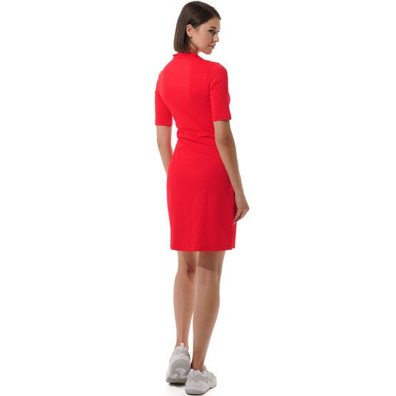 MDC Zip Golf Halbarm Kleid rot