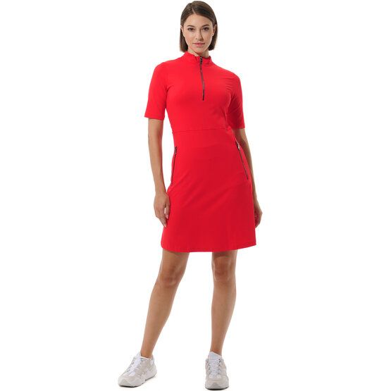 MDC Zip Golf Halbarm Kleid rot