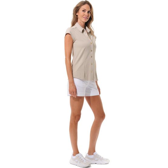 MDC Cap Sleeve Button Down Halbarm Polo sand