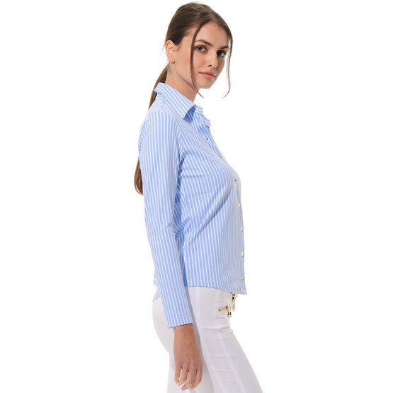 MDC Button Down Langarm Polo hellblau