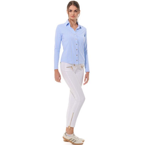 MDC Button Down Langarm Polo hellblau