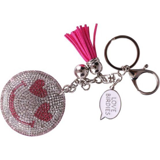 Girls Golf Smiley key fob silver