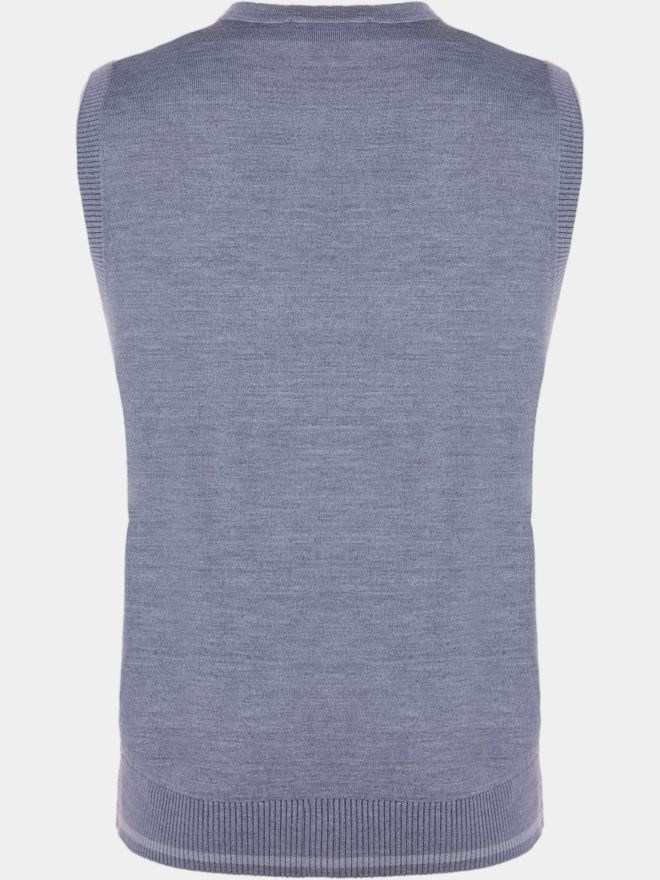 Daniel Springs basic slipover Pullunder Strick hellgrau melange