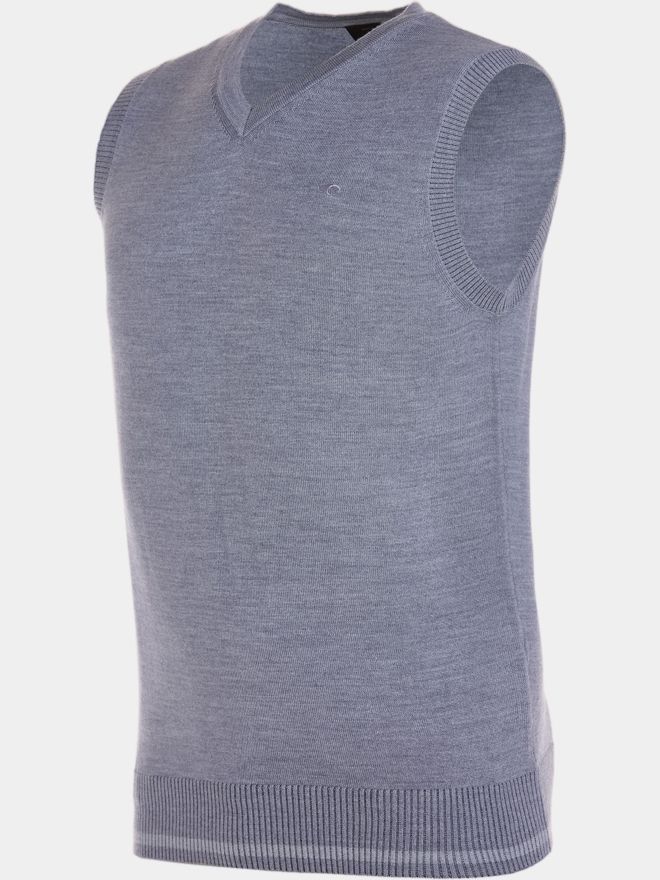 Daniel Springs basic slipover Pullunder Strick hellgrau melange