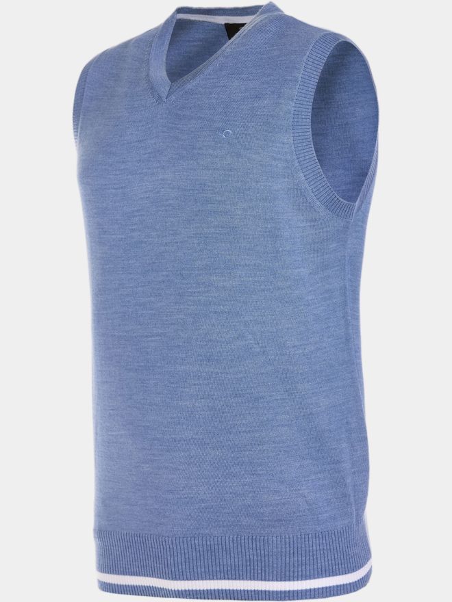 Daniel Springs basic slipover Pullunder Strick denim