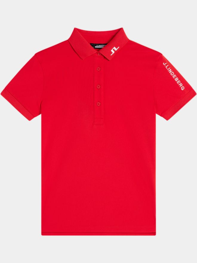 J.Lindeberg Tour Tech Halbarm Polo rot