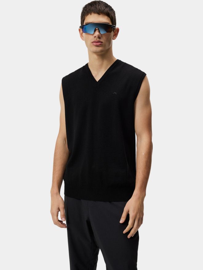 J.Lindeberg Liam Knitted Vest Pullunder Strick schwarz