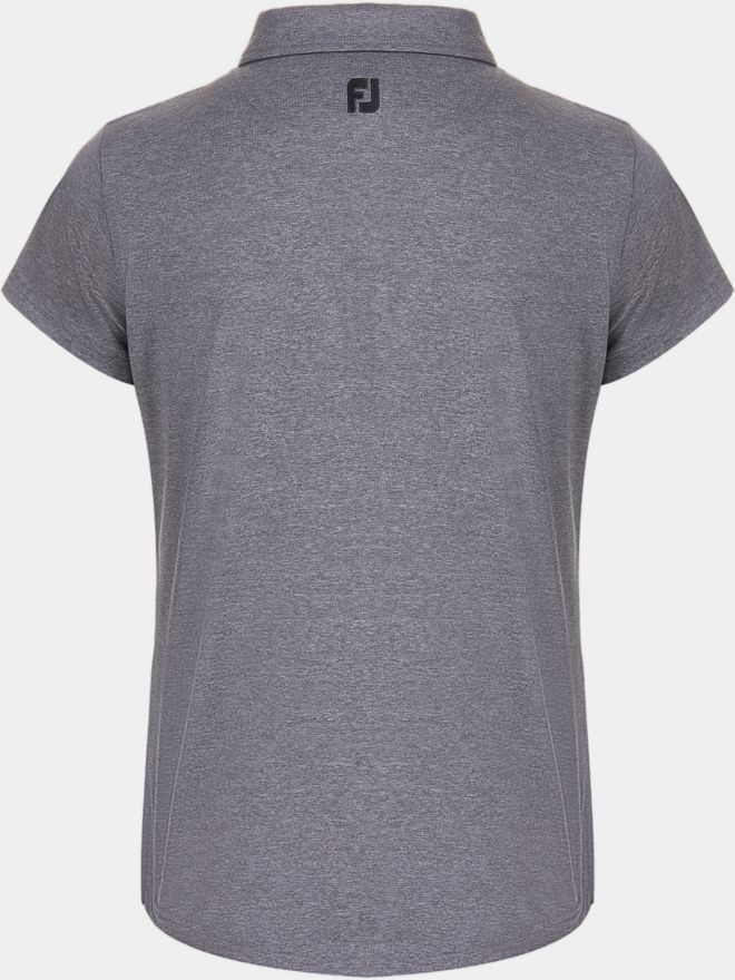 FootJoy Heather Self-Collar Halbarm Polo schwarz