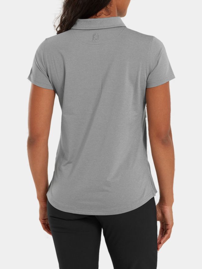FootJoy Heather Self-Collar Halbarm Polo hellgrau