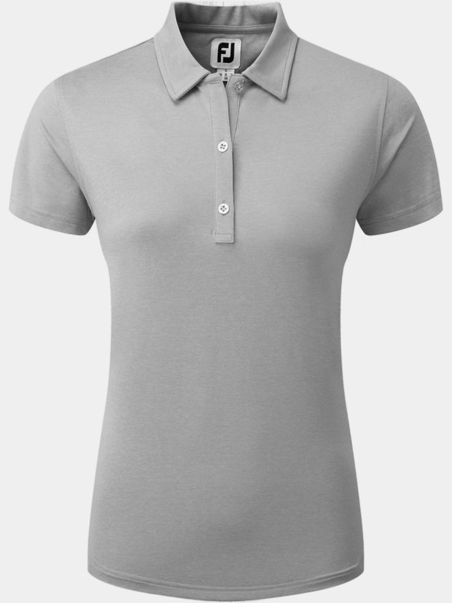FootJoy Heather Self-Collar Halbarm Polo hellgrau