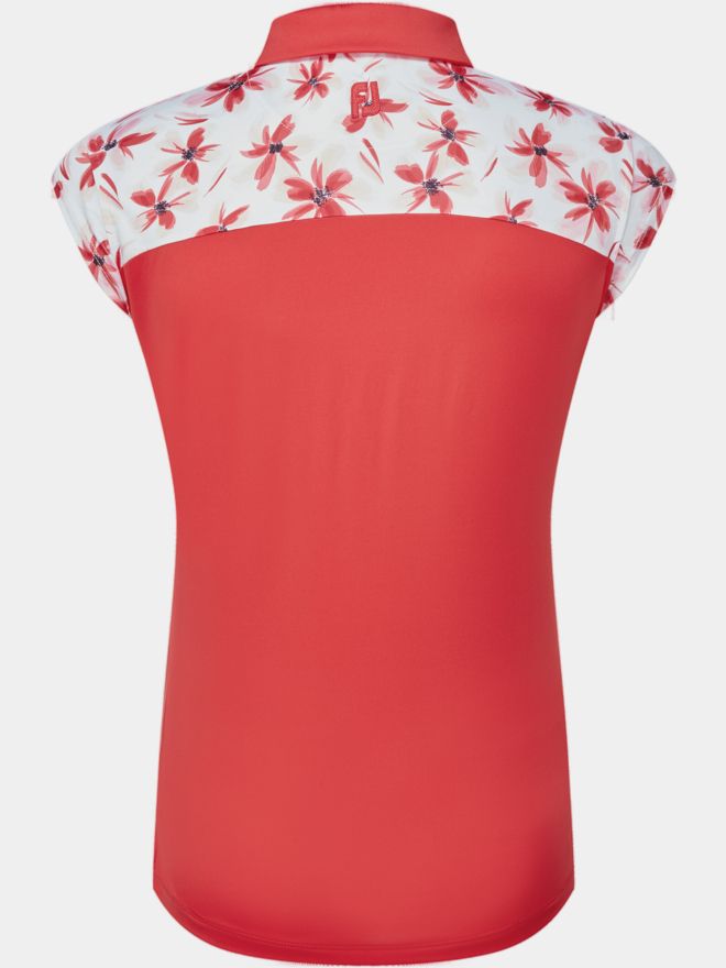 FootJoy Cap Sleeve Blocked Floral Print Lisle rot