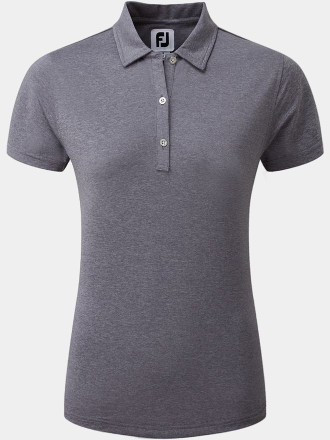 FootJoy Heather Self-Collar Halbarm Polo grau