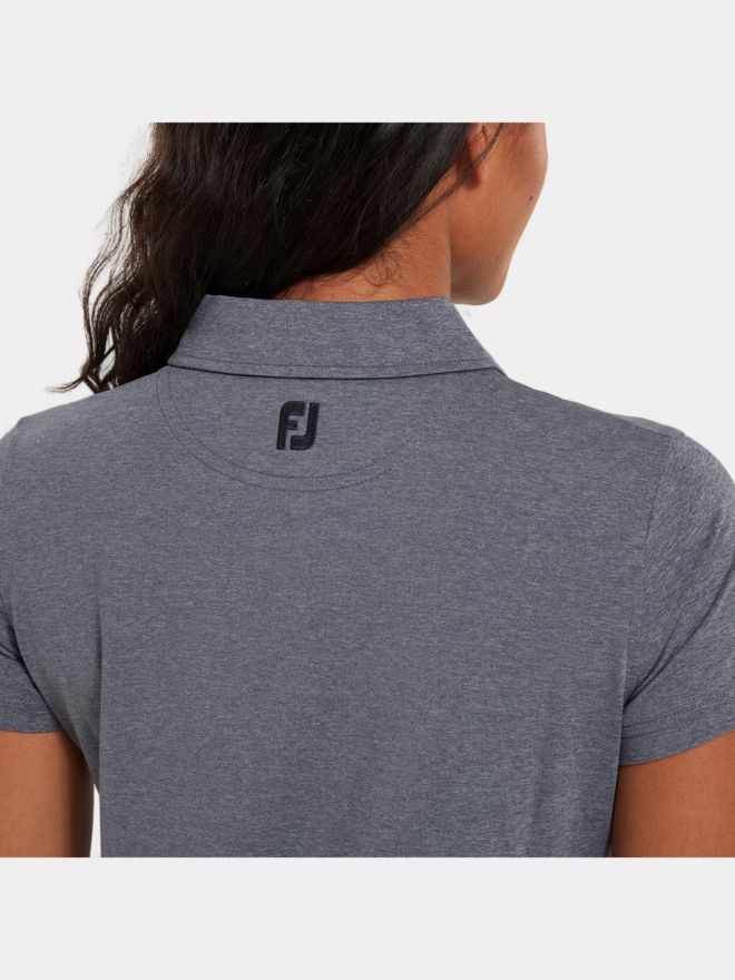 FootJoy Heather Self-Collar Halbarm Polo grau