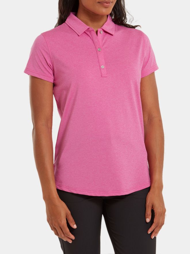 FootJoy Heather Self-Collar Halbarm Polo pink