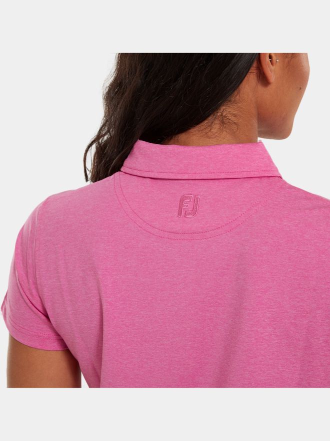FootJoy Heather Self-Collar Halbarm Polo pink