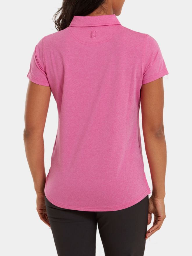 FootJoy Heather Self-Collar Halbarm Polo pink
