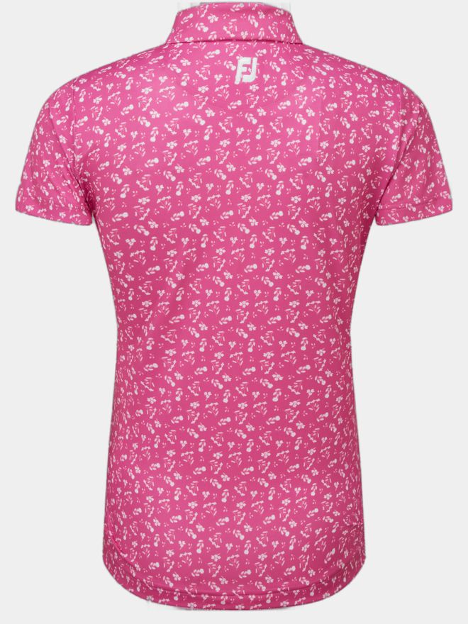 FootJoy FLORAL PRINT Halbarm Polo pink
