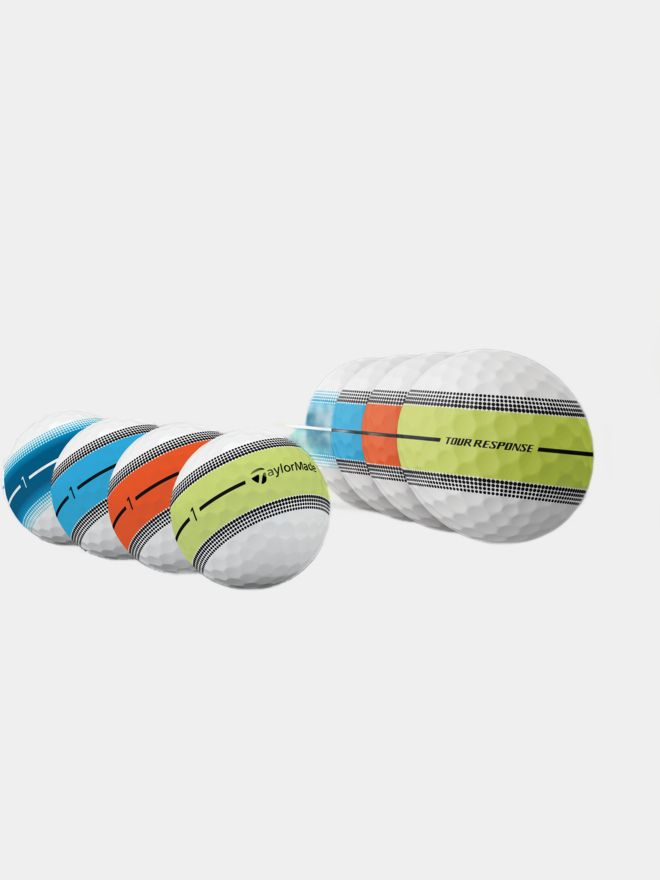TaylorMade Tour Response Stripe NEON Multi Golfbälle bunt