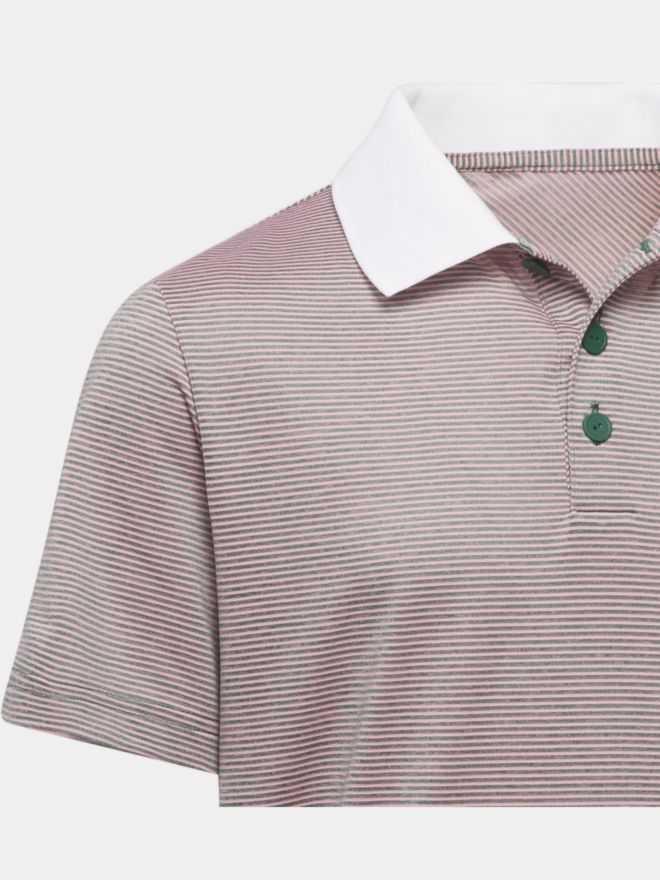 adidas B STRIPED POLO dunkelgrün