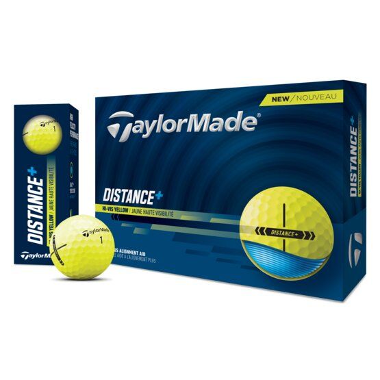 TaylorMade Distance+ Golfbälle gelb