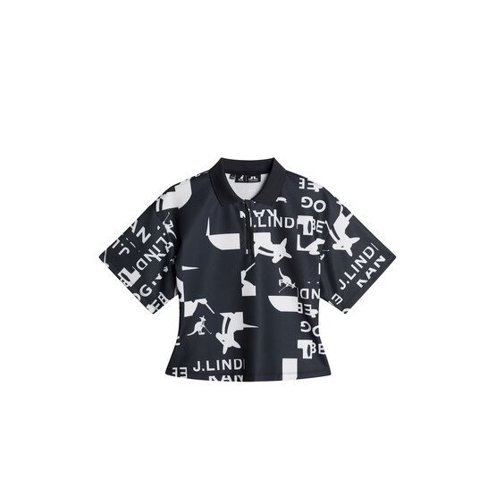 J.Lindeberg  Amila Print Top Half Sleeve Polo black