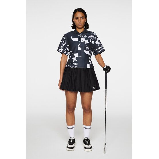 J.Lindeberg  Amila Print Top Half Sleeve Polo black