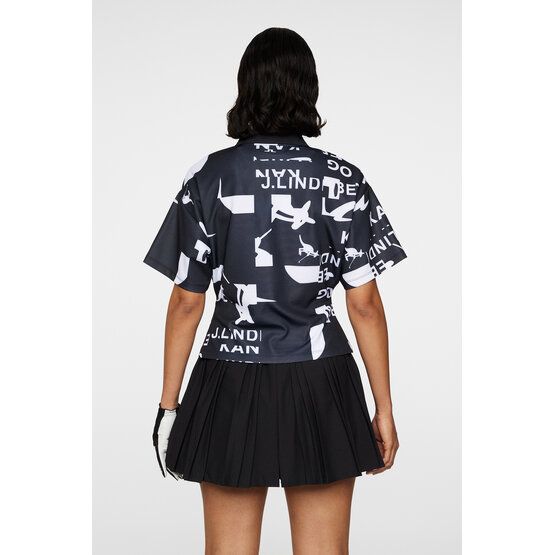 J.Lindeberg  Amila Print Top Half Sleeve Polo black