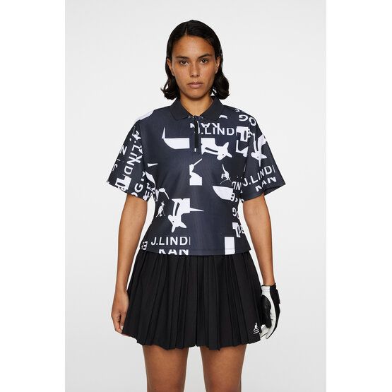 J.Lindeberg  Amila Print Top Half Sleeve Polo black