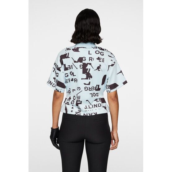 J.Lindeberg  Amila Print Top Half Sleeve Polo blue