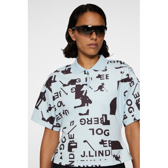 J.Lindeberg  Amila Print Top Half Sleeve Polo blue
