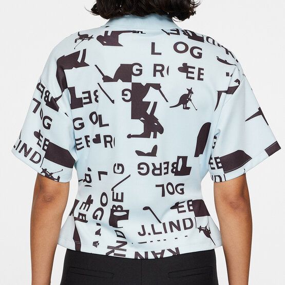 J.Lindeberg Amila Print Top Halbarm Polo blau