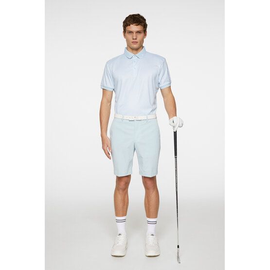 J.Lindeberg Tour Tech Print Halbarm Polo hellblau