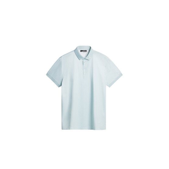 J.Lindeberg Tour Tech Print Halbarm Polo hellblau