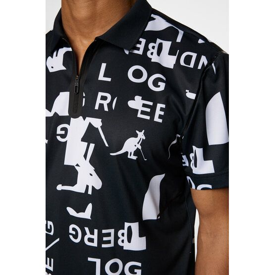 J.Lindeberg Miro Print Halbarm Polo schwarz