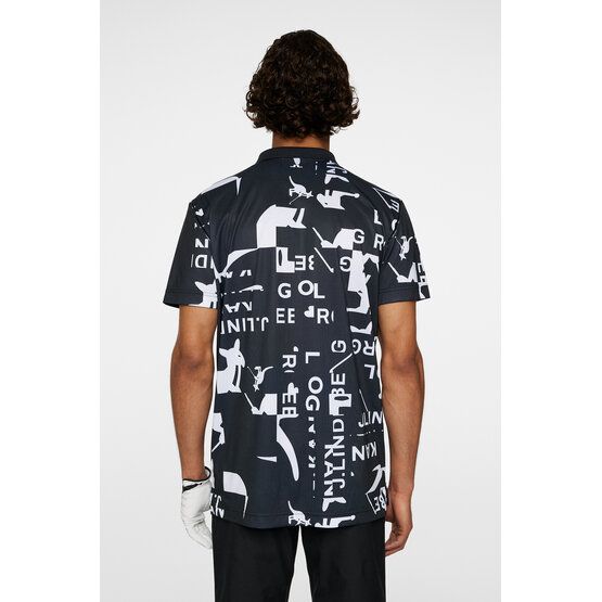 J.Lindeberg Miro Print Halbarm Polo schwarz