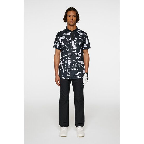 J.Lindeberg Miro Print Halbarm Polo schwarz
