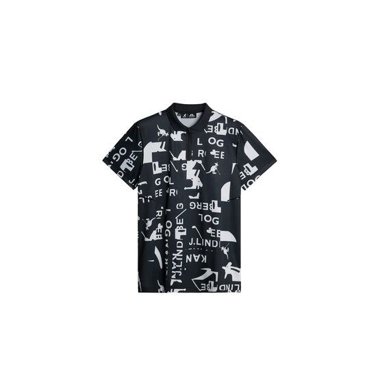 J.Lindeberg Miro Print Halbarm Polo schwarz
