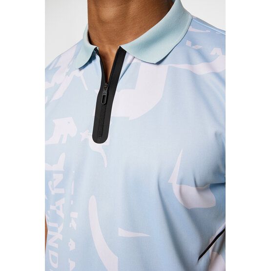 J.Lindeberg Miro Print Halbarm Polo hellblau