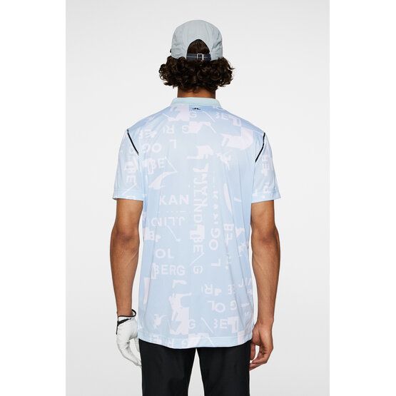 J.Lindeberg Miro Print Halbarm Polo hellblau