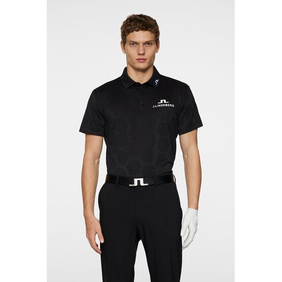 J.Lindeberg KV Tour Mesh Golf Halbarm Polo schwarz