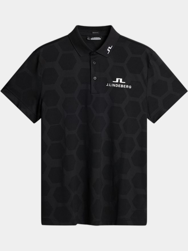 J.Lindeberg Golfová polokošile KV Tour Mesh s krátkým rukávem černá