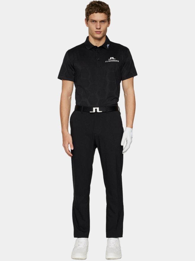 J.Lindeberg Golfová polokošile KV Tour Mesh s krátkým rukávem černá
