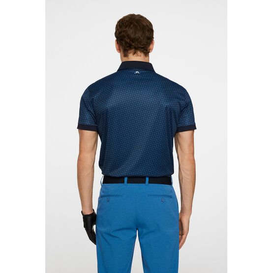 J.Lindeberg Tour Tech Print Halbarm Polo navy