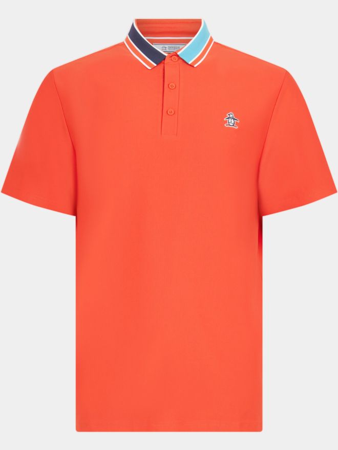 Penguin Pete´s 70´s Earl Halbarm Polo rot