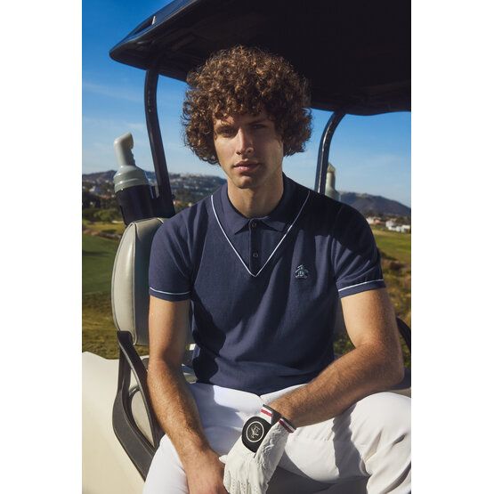 Penguin Heritage Sweater Halbarm Polo navy