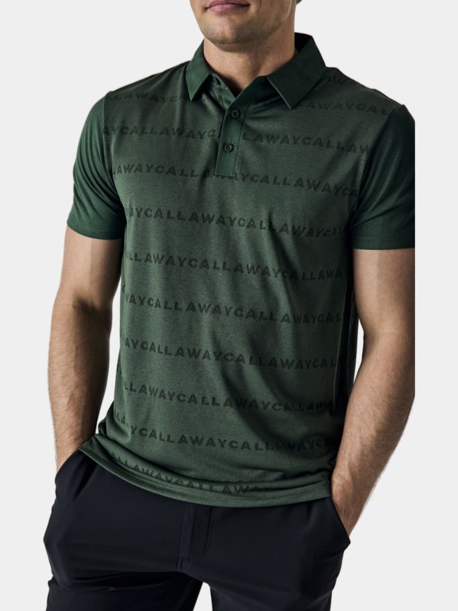 Callaway Legacy Logo Jacquard Halbarm Polo dunkelgrün