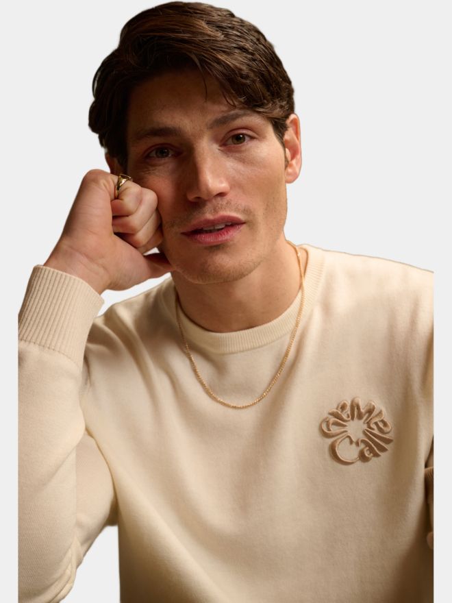 Callaway Legacy Triple Track Crew Neck Sweater Pullover ecru