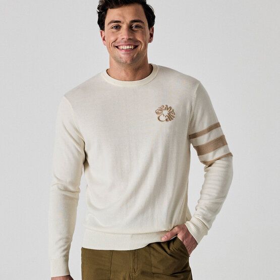 Callaway Legacy Triple Track Crew Neck Sweater Pullover ecru