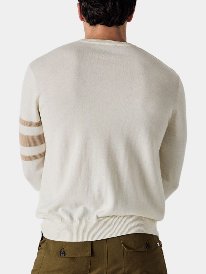 Callaway Legacy Triple Track Crew Neck Sweater Pullover ecru