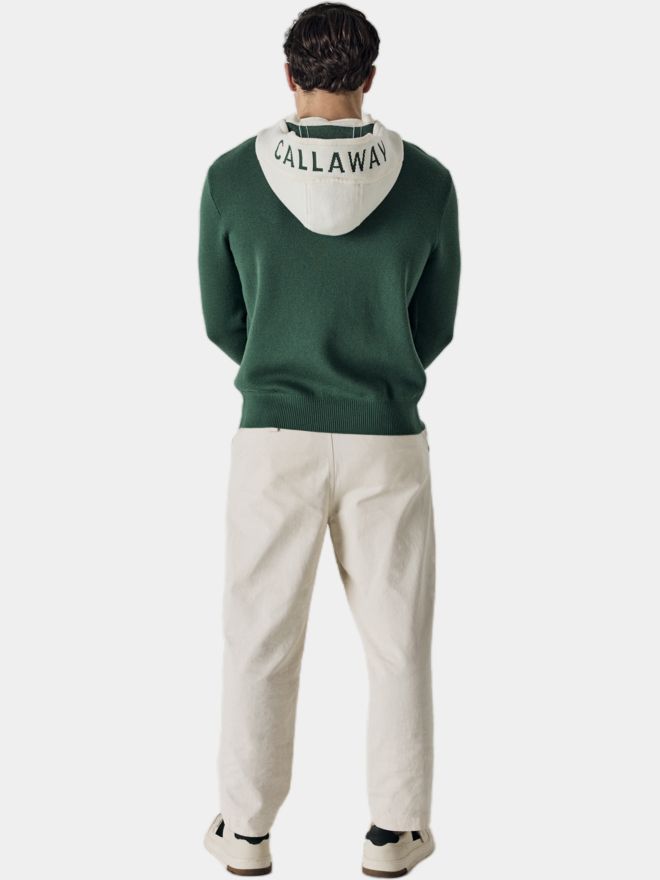 Callaway Legacy LS Blocked Logo Hooded Sweater Pullover dunkelgrün